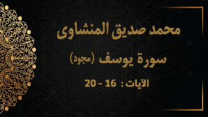 من روائع المنشاوي كيف كذب أخوة يوسف على أبيهم وماذا فعلوا من سورة يوسف 16-20